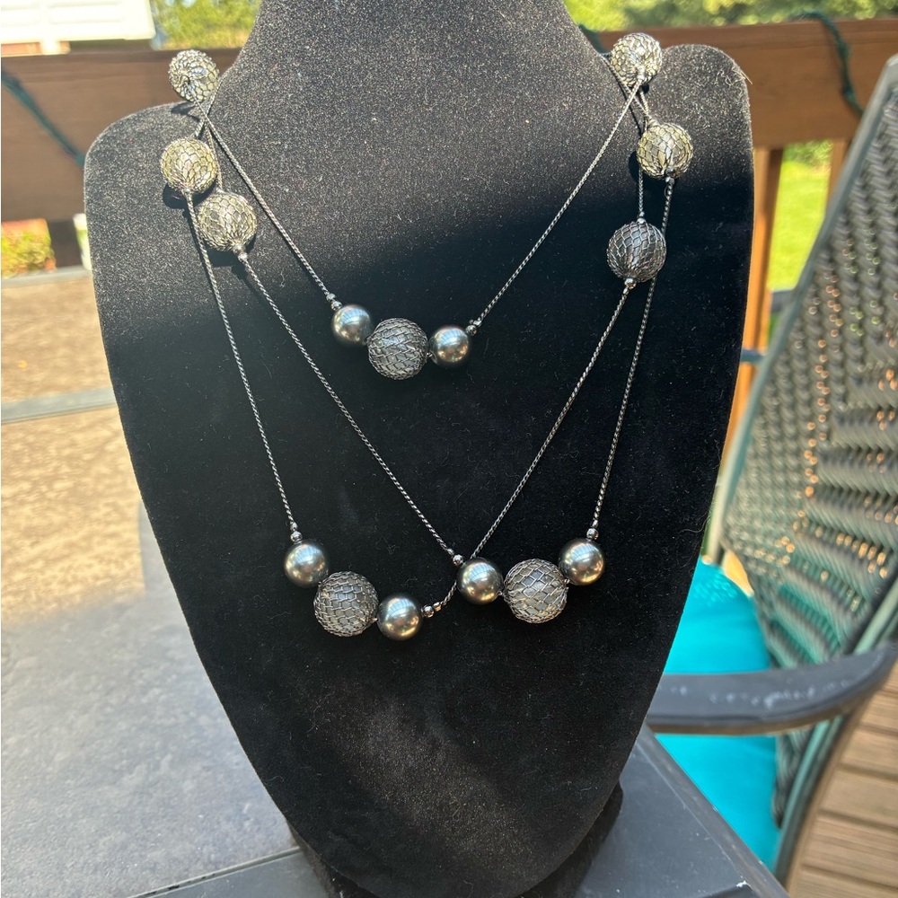 Park Lane Silver layered Necklace. 50”